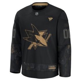 San Jose Sharks tröja Customized Fanatics Military Appreciation Practice 2024-25 Svart - NHL Tröjor Herr